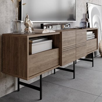 ТВ столик Kalune Design Derin, коричневый/черный цена и информация | Тумбы под телевизор | pigu.lt