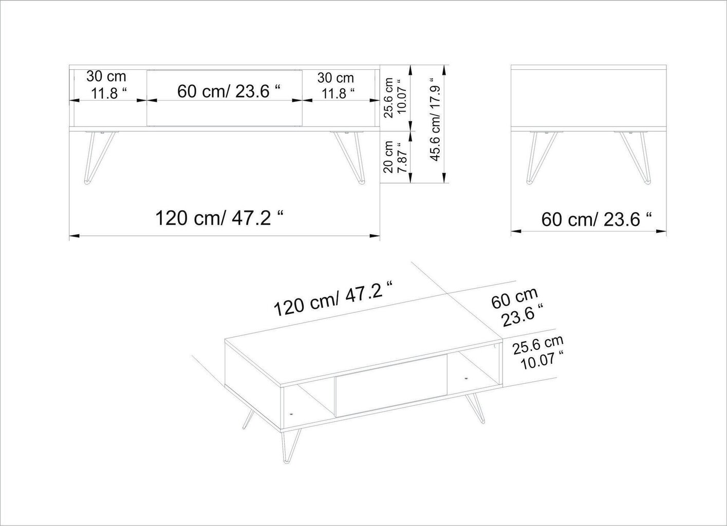 Kavos staliukas Kalune Design Mistiko, juodas kaina ir informacija | Kavos staliukai | pigu.lt