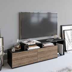 ТВ стол Kalune Design Nexera, черный/коричневый цена и информация |  Тумбы под телевизор | pigu.lt