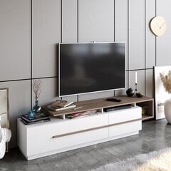 ТВ столик Kalune Design Pia, коричневый/белый цена и информация | Тумбы под телевизор | pigu.lt
