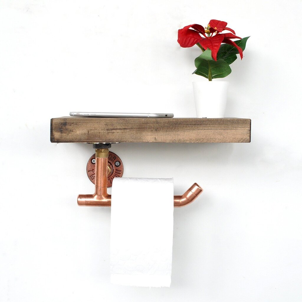 Tualetinio popieriaus laikiklis Kalune Design COP016, rudas kaina ir informacija | Vonios kambario aksesuarai | pigu.lt