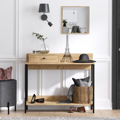 Консоль с зеркалом Kalune Design Jan, коричневая цена и информация | Столы-консоли | pigu.lt