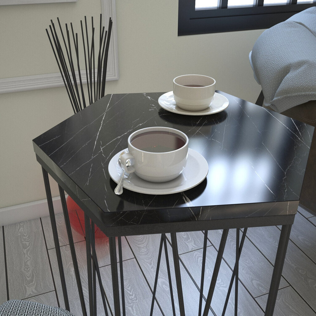 Staliukas Kalune Design Cetrus, juoda/balta kaina ir informacija | Kavos staliukai | pigu.lt