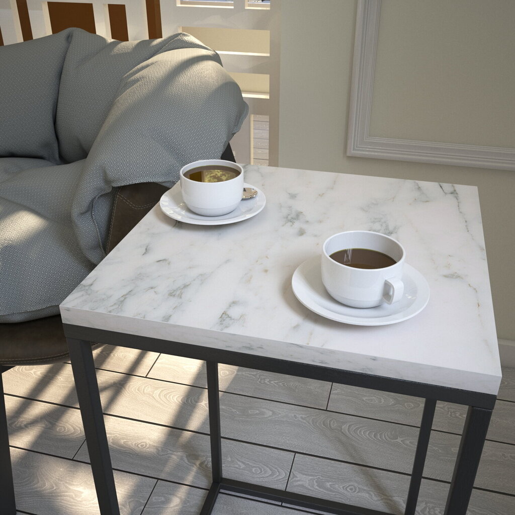 Staliukas Kalune Design Pure, baltas/juodas kaina ir informacija | Kavos staliukai | pigu.lt