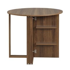 Išskleidžiamas stalas Kalune Design Middle, tamsiai rudas kaina ir informacija | Virtuvės ir valgomojo stalai, staliukai | pigu.lt