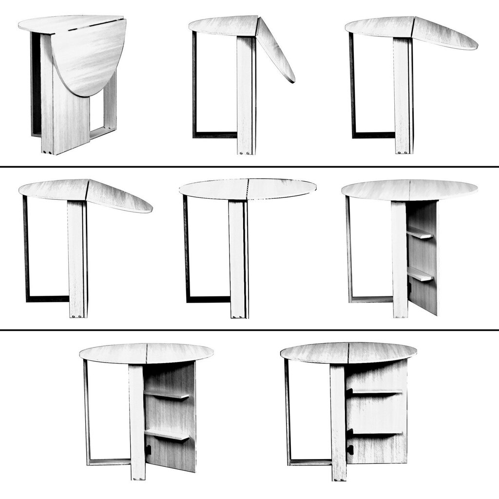 Išskleidžiamas stalas Kalune Design Middle, smėlio spalvos цена и информация | Virtuvės ir valgomojo stalai, staliukai | pigu.lt