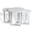 3-jų kavos staliukų komplektas Kalune Design Mira, baltas
