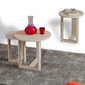 3-jų kavos staliukų komplektas Kalune Design Mira, rudas kaina ir informacija | Kavos staliukai | pigu.lt