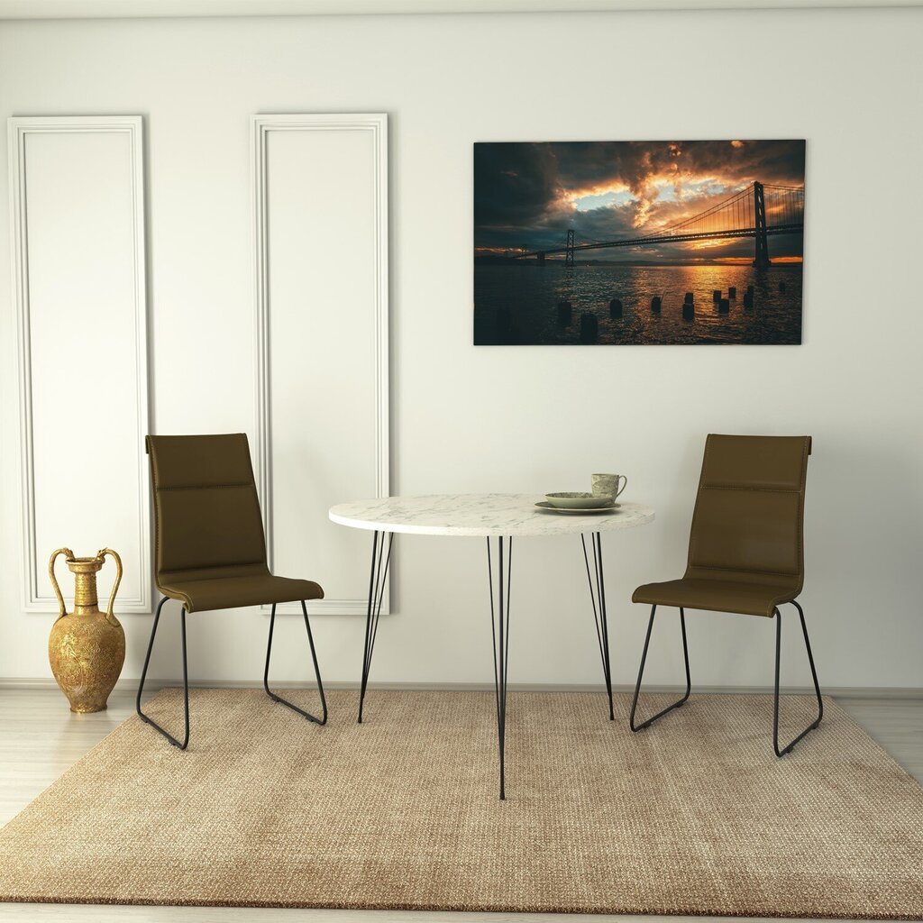 Stalas Kalune Design Sandalf, baltas/juodas kaina ir informacija | Virtuvės ir valgomojo stalai, staliukai | pigu.lt