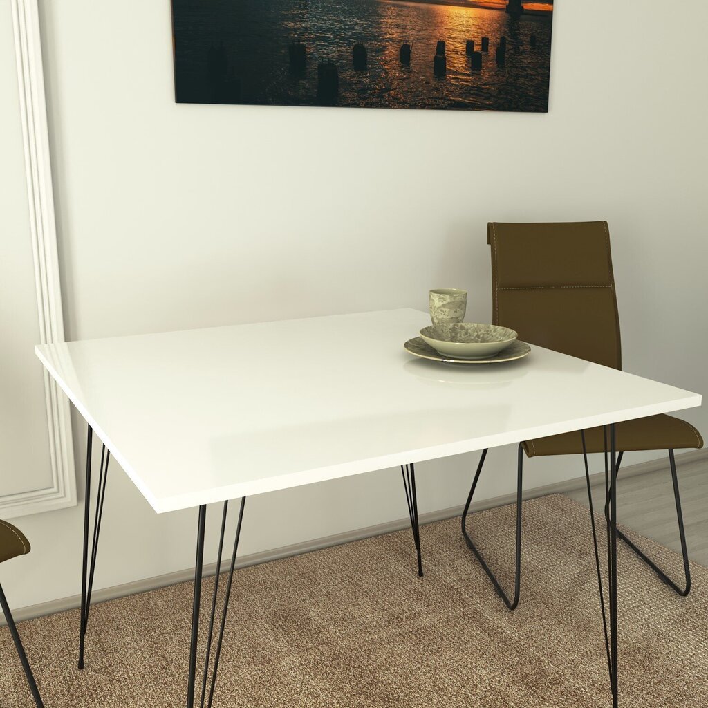 Stalas Kalune Design Sandalf Square, baltas kaina ir informacija | Virtuvės ir valgomojo stalai, staliukai | pigu.lt