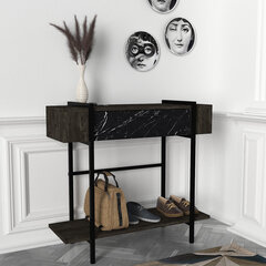 Консоль Kalune Design Lisbon, черная/коричневая цена и информация | Столы-консоли | pigu.lt