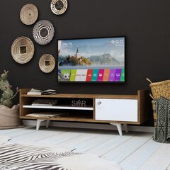 ТВ столик Kalune Design Ticaba, коричневый/белый цена и информация | Тумбы под телевизор | pigu.lt