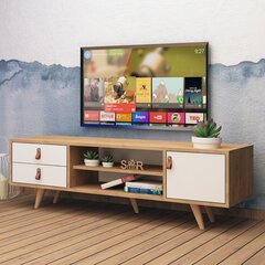 TV staliukas Kalune Design Lara, rudas/baltas kaina ir informacija | TV staliukai | pigu.lt