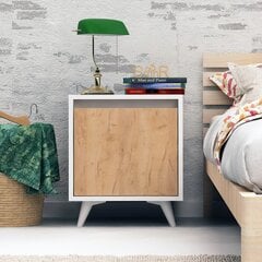 Ночной шкаф Kalune Design Piona, коричневый/белый цена и информация | Прикроватные тумбочки | pigu.lt