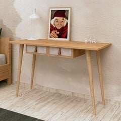 Rašomasis stalas Kalune Design Soomin, rudas/baltas kaina ir informacija | Kompiuteriniai, rašomieji stalai | pigu.lt