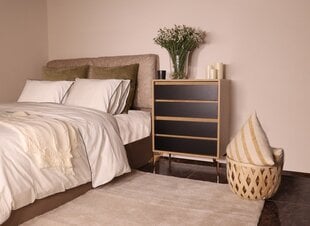 Naktinė spintelė Kalune Design Yuna, juoda/ruda kaina ir informacija | Spintelės prie lovos | pigu.lt