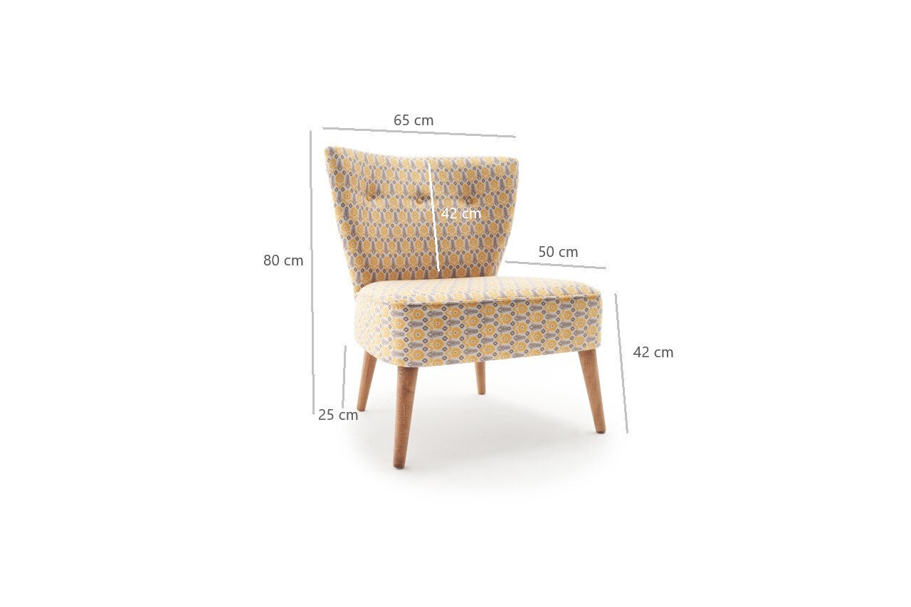 Fotelis Kalune Design Viola Berjer Papatya, geltonas/pilkas kaina ir informacija | Svetainės foteliai | pigu.lt