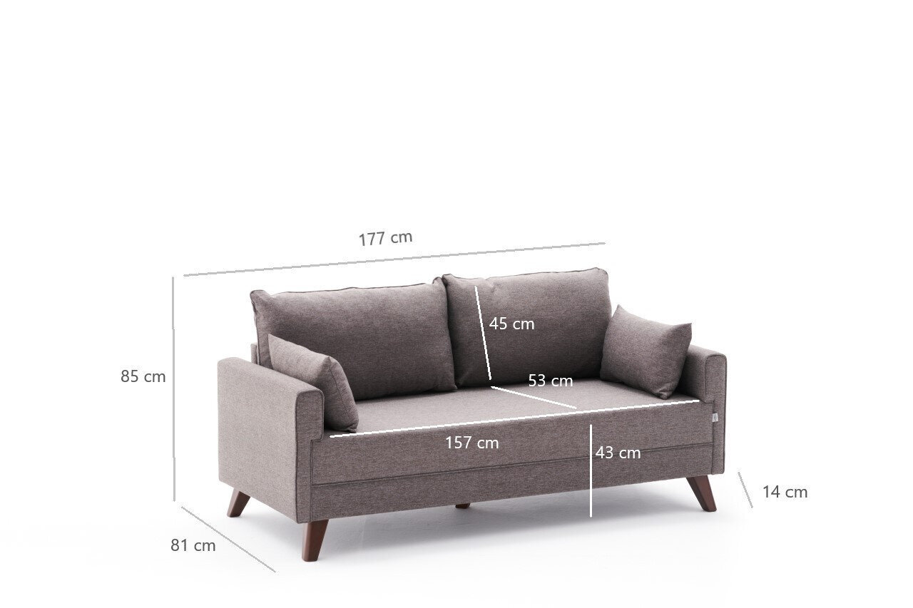 Sofa Kalune Design Bella, ruda kaina ir informacija | Sofos | pigu.lt