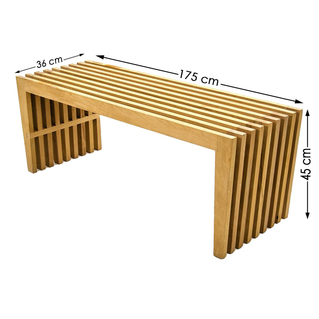 Suolas Kalune Design Gudas, rudas цена и информация | Lauko suolai | pigu.lt