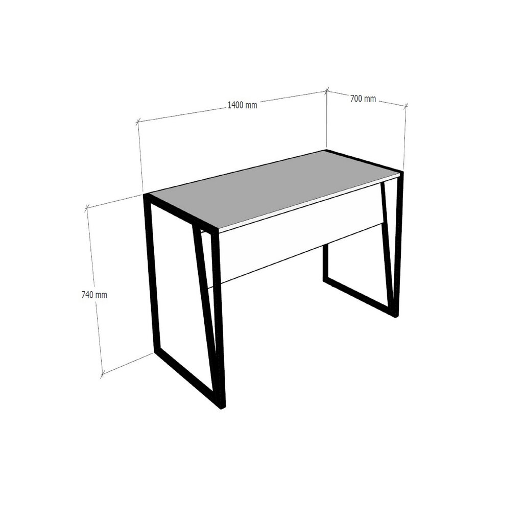 Rašomasis stalas Kalune Design Cunda, rudas/juodas kaina ir informacija | Kompiuteriniai, rašomieji stalai | pigu.lt