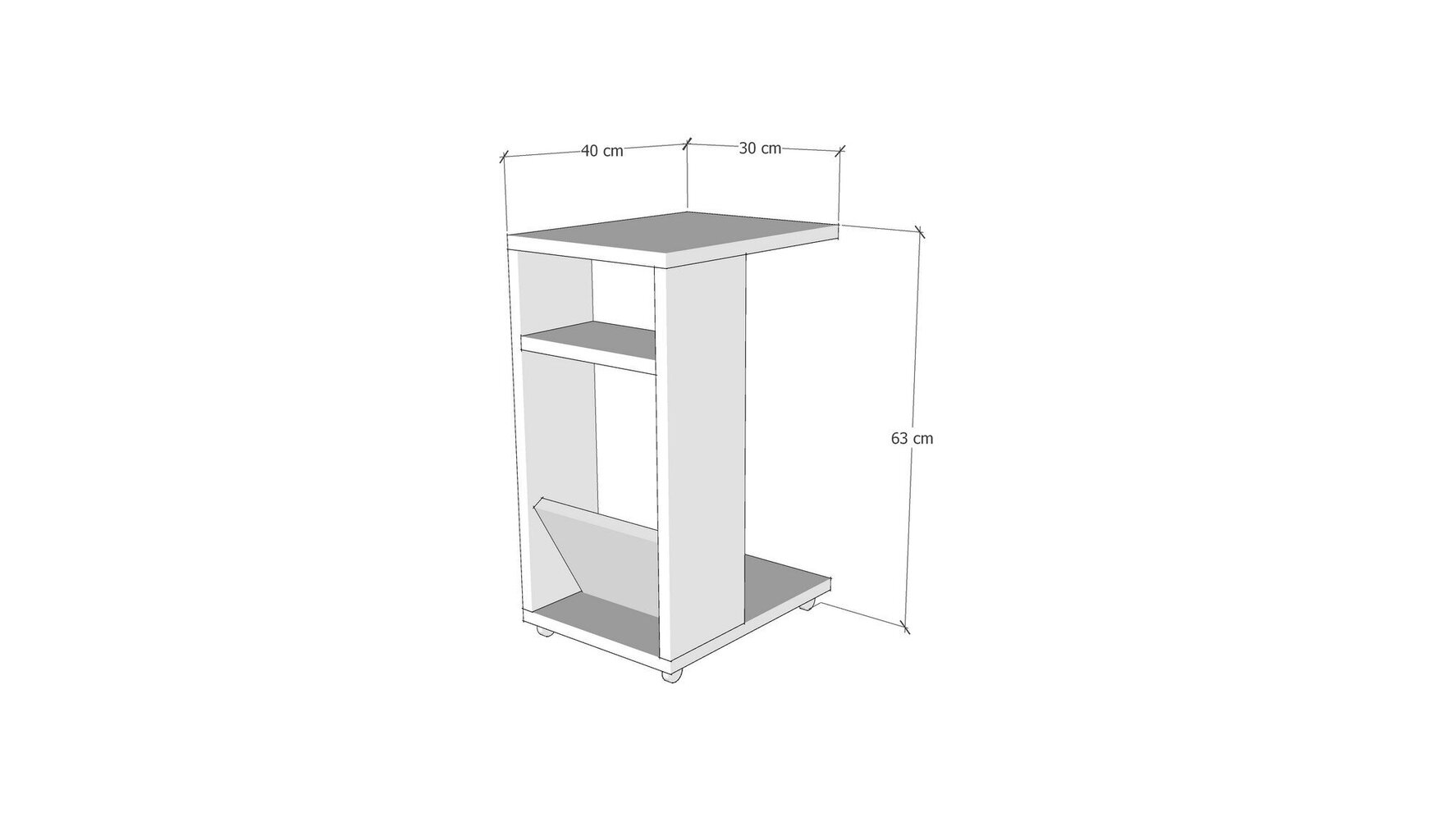 Šoninis staliukas Kalune Design Filinta, tamsiai pilkas kaina ir informacija | Kavos staliukai | pigu.lt