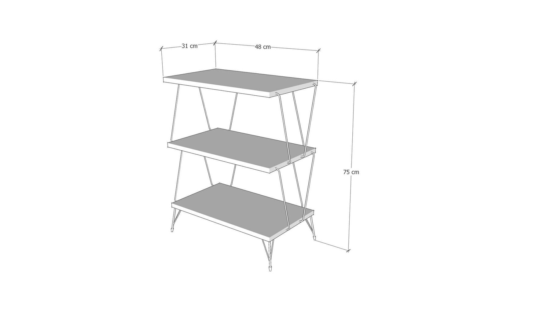 Šoninis staliukas Kalune Design Lazandos, baltas цена и информация | Kavos staliukai | pigu.lt