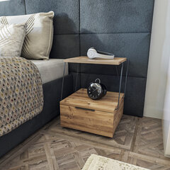 Naktinė spintelė Kalune Design Tekoba, ruda kaina ir informacija | Spintelės prie lovos | pigu.lt