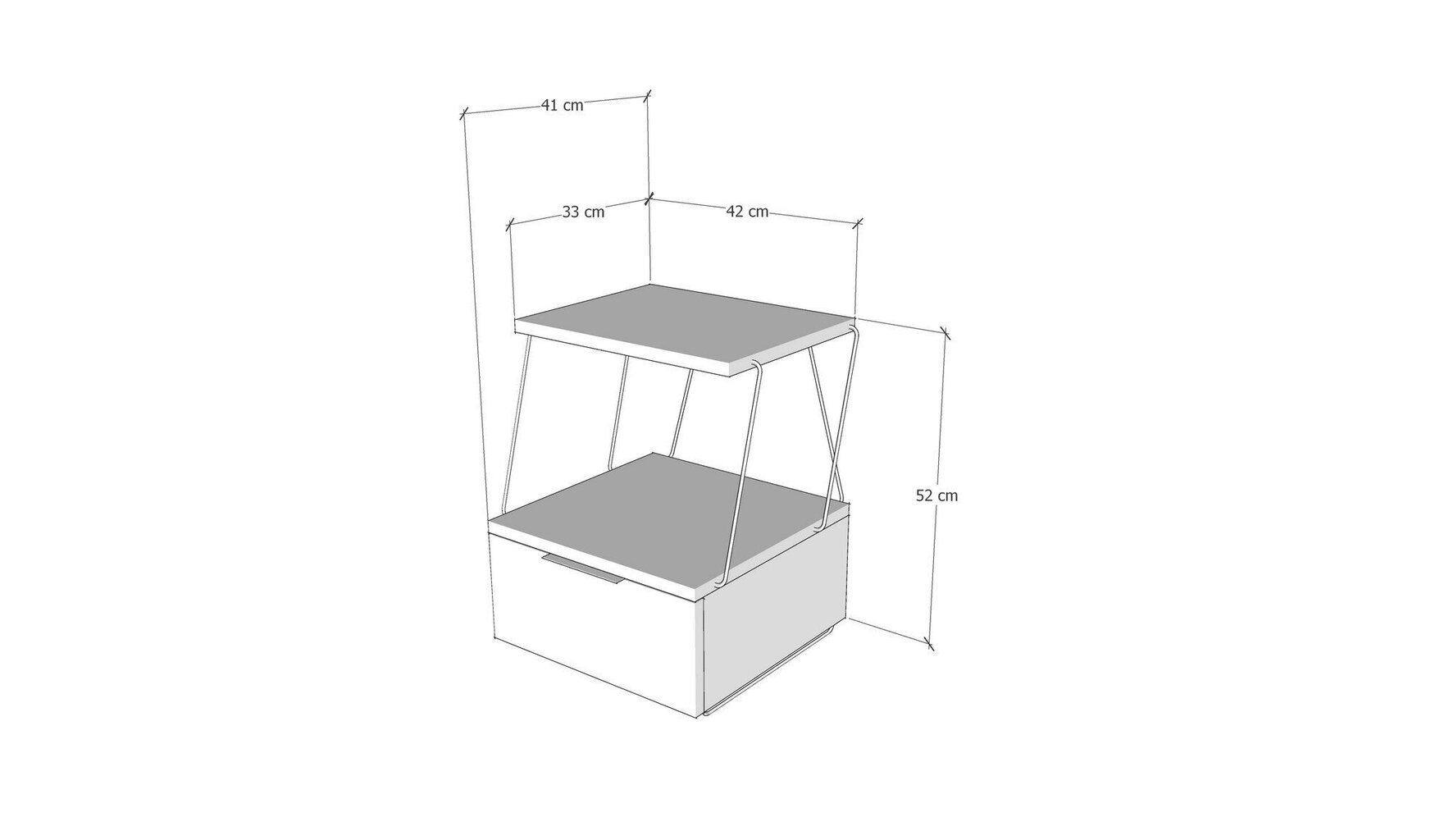 Naktinė spintelė Kalune Design Tekoba, geltona цена и информация | Spintelės prie lovos | pigu.lt