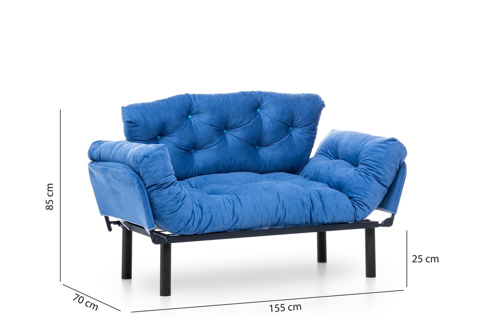 Sofa Kalune Design Nitta, mėlyna kaina ir informacija | Sofos | pigu.lt