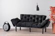 Sofa Kalune Design Nitta Triple, juoda kaina ir informacija | Sofos | pigu.lt