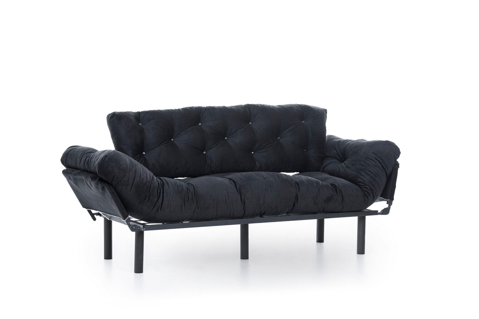 Sofa Kalune Design Nitta Triple, juoda kaina ir informacija | Sofos | pigu.lt