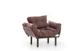 Išskleidžiamas fotelis Kalune Design Nitta Single, rudas kaina ir informacija | Svetainės foteliai | pigu.lt