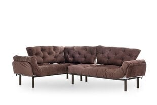 Мягкий уголок Kalune Design Nitta, коричневый цена и информация | Угловые диваны | pigu.lt