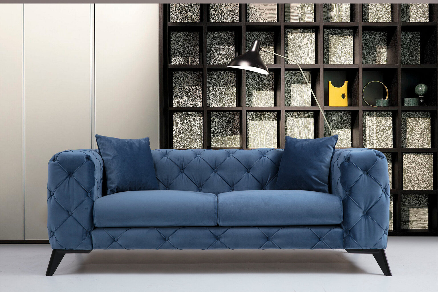 Sofa Kalune Design Como, mėlyna kaina ir informacija | Sofos | pigu.lt
