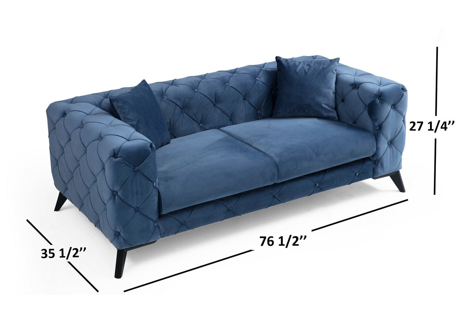 Sofa Kalune Design Como, mėlyna kaina ir informacija | Sofos | pigu.lt