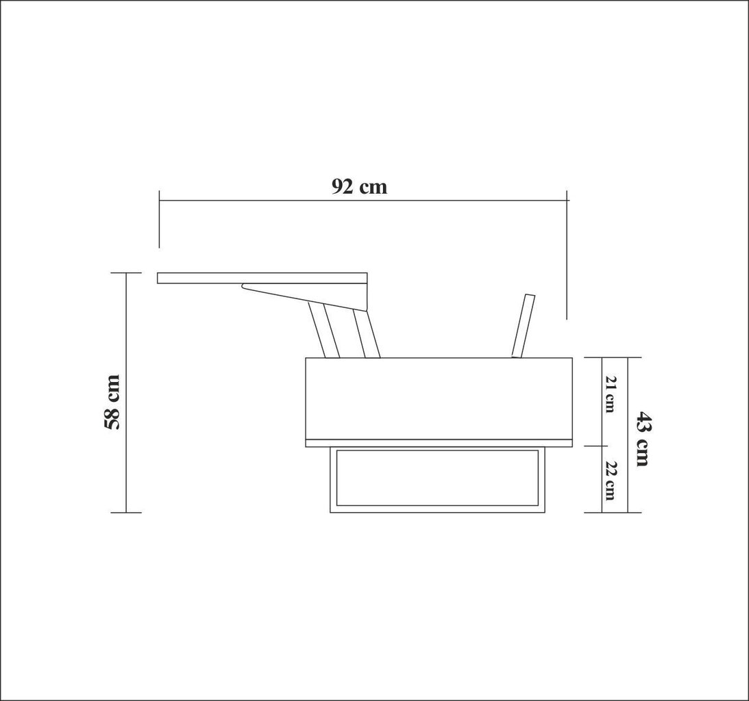 Kavos staliukas Kalune Design Est, rudas kaina ir informacija | Kavos staliukai | pigu.lt