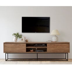 Столик под телевизор Kalune Design Rodez 180, коричневый/чёрный цена и информация | Тумбы под телевизор | pigu.lt