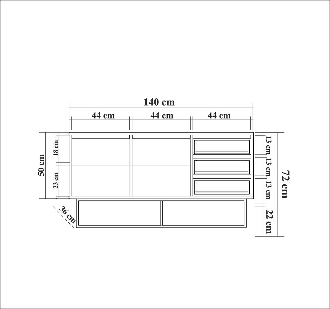 Komoda Kalune Design Ruba, ruda цена и информация | Komodos | pigu.lt