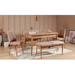 Комплект для столовой из 5 частей Kalune Design Vina, коричневый/розовый цена и информация | Комплекты мебели для столовой | pigu.lt