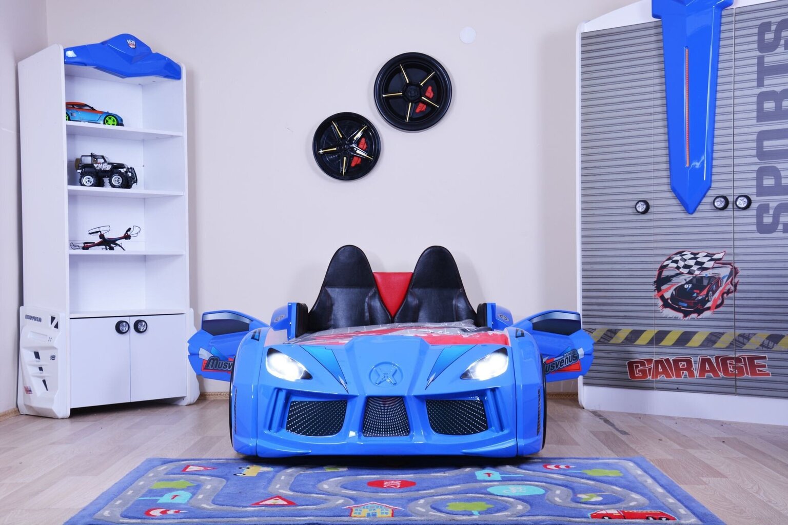 Vaikiška lova Kalune Design MNV3, mėlyna kaina ir informacija | Vaikiškos lovos | pigu.lt