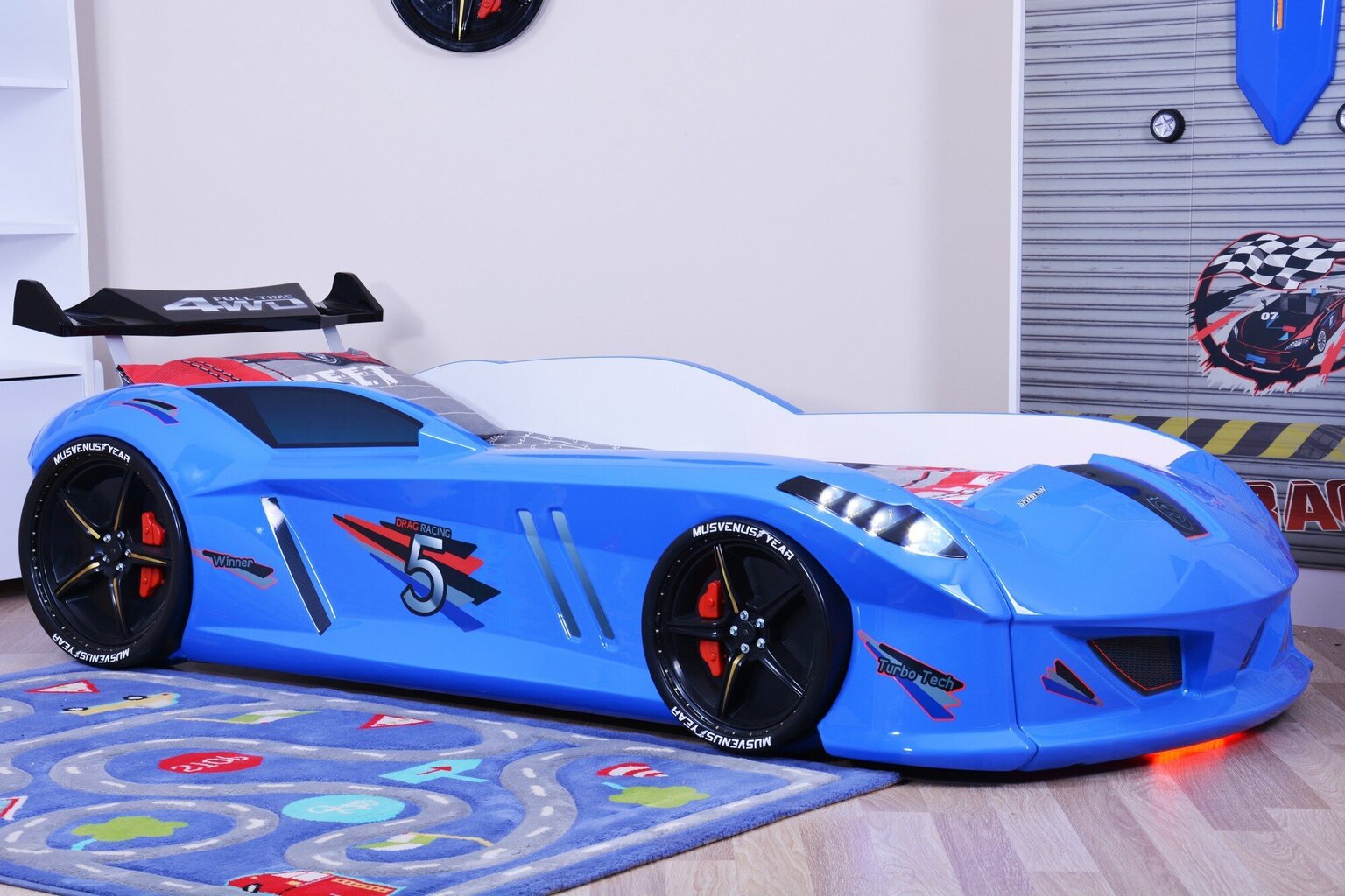 Vaikiška lova Kalune Design Speedy, mėlyna kaina ir informacija | Vaikiškos lovos | pigu.lt