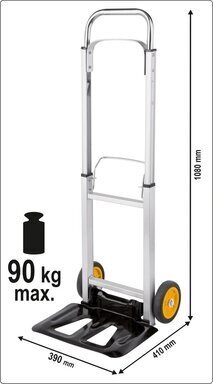 Vežimėlis prekių transportavimui sulankstomas 355 x 240 mm 90 kg Vorel (78661) kaina ir informacija | Mechaniniai įrankiai | pigu.lt