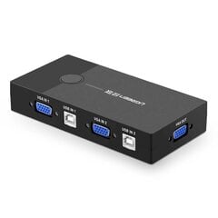 Ugreen perjungimo adapteris KVM, 2x VGA, 2x USB 2.0, juodas kaina ir informacija | Adapteriai, USB šakotuvai | pigu.lt