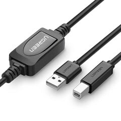 Ugreen US122 spausdintuvo laidas USB 2.0 A-B, 15 m, juodas kaina ir informacija | Laidai telefonams | pigu.lt