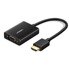 Адаптер UGREEN MM102 HDMI-VGA со звуком, черный цена и информация | Адаптеры, USB-разветвители | pigu.lt