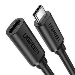 UGREEN USB Type C 3.1 Gen2 Male to Female Cable Nickel Plating 1m (Black) цена и информация | Кабели для телефонов | pigu.lt