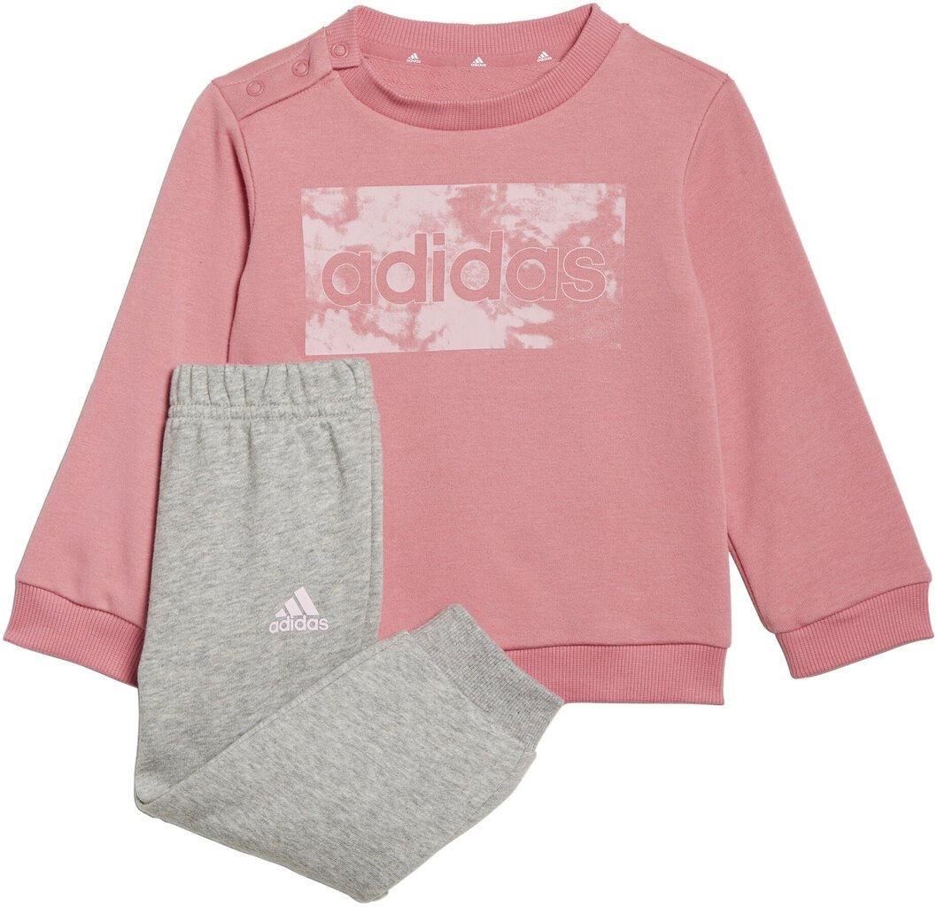 Sportinis kostiumas vaikams Adidas I Lin Ft Jog GS4279, rožinis цена и информация | Komplektai mergaitėms | pigu.lt