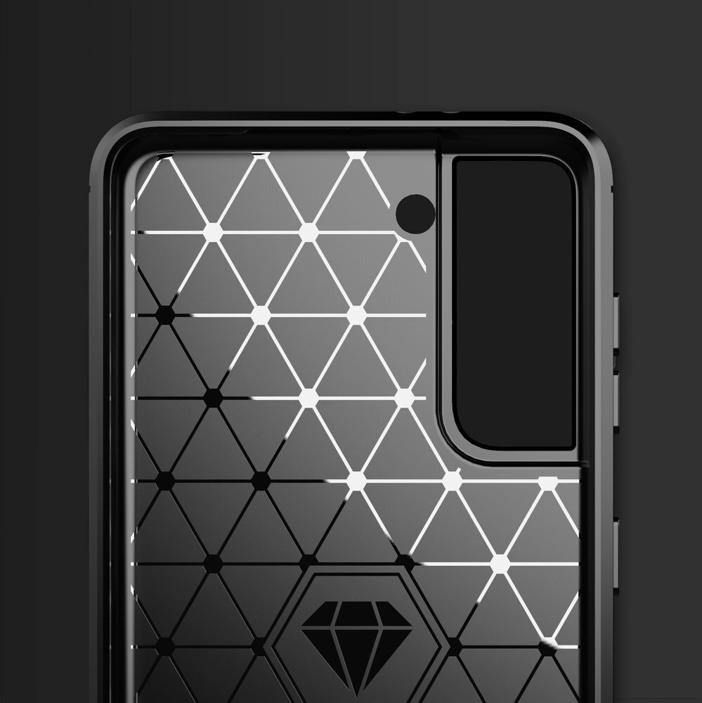 Hurtel Carbon Case skirtas Samsung Galaxy S21 FE, juodas цена и информация | Telefono dėklai | pigu.lt