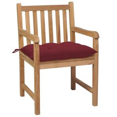 Sodo kėdės su vyno raudonomis pagalvėlėmis, 8 vnt, rudos kaina ir informacija | Lauko kėdės, foteliai, pufai | pigu.lt