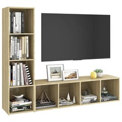 Televizoriaus spintelės, 2 vnt., rudos, 142.5x35x36.5 cm kaina ir informacija | TV staliukai | pigu.lt